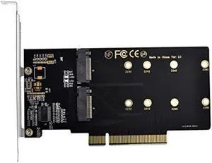 NFHK Dual 2X NVME M.2 AHCI to PCIE Express 3.0 Gen3 X8 X16 Raid Card VROC Raid0 Hyper Adapter