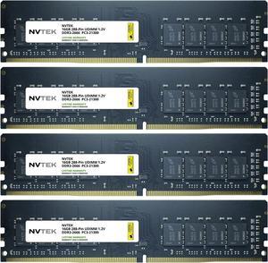 64GB (4X16GB) DDR4 2666MHZ PC4-21300 Non-ECC UDIMM KIT NVTEK Desktop PC Computer Memory