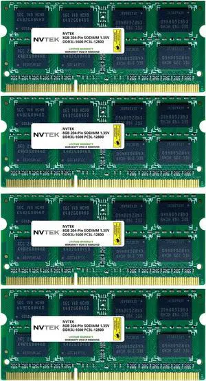 32GB (4X8GB) DDR3 1600MHZ PC3-12800 Non-ECC SODIMM KIT NVTEK Laptop AIO PC Computer Memory