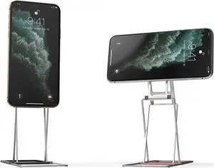 MAJEXTAND Cell Phone and Tablet Stand with 30 Heights and Angles, Landscape & Portrait Modes, Portable Adjustable Ergonomic Stand, Switch Phone and Tablet in 1 Second, US Patented (Black)