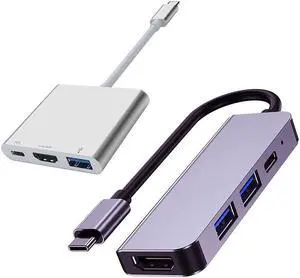 QCEs USB C Hub 4in1 HDMI Multiport Adapter and 3in1 USB C to HDMI Multiport Adapter