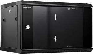RackPath 6U Performance Wall Mount Server Cabinet Network Rack Enclosure, Quiet Cooling Fan, Locking Glass Door, Black