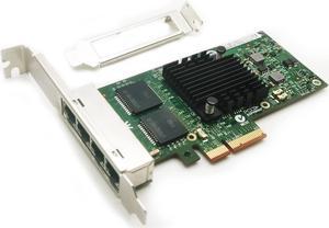 Lemspum 1GbE Ethernet Card I340-T4 Quad RJ-45 Copper Ports PCIE X4 Ethernet Server Network Adapter(NIC) E1G44HTBLK Compatible Intel 82580 Chip with Low Profile Bracket