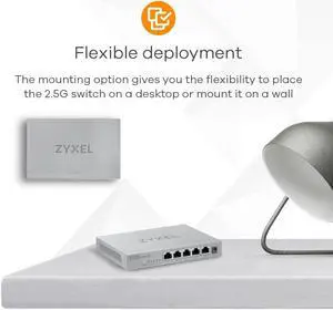 Zyxel 5-Port 2.5G Multi-Gigabit Unmanaged Switch for Home Entertainment or SOHO Network [MG-105]