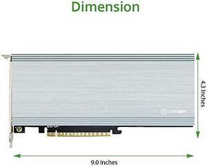 IO Crest Quad M.2 NVMe PCIe 4.0 x4 PCIe x16 Expansion Card NVMe M.2 up to 256Gbps for AMD 3rd Ryzen sTRX40, AM4 Socket and Intel VROC NVMe Raid, PCIe 4.0 Model (SI-PEX40162)