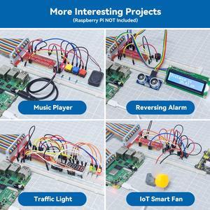 SunFounder Ultimate Starter Kit for Raspberry Pi 5 4 B 3B B+ 400, Python C Java Scratch Node.js, Detailed Online Tutorials, 161 Projects, 337 Items (Raspberry PI NOT Included)