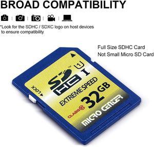 32GB Class 10 SDHC Flash Memory Card Full Size SD Card USH-I U1 Trail Camera Memory Card by Micro Center (5 Pack)