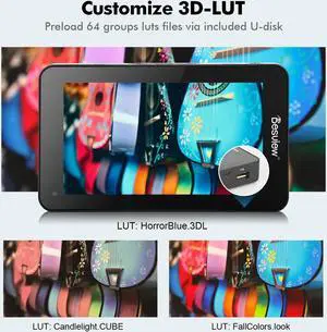 Desview R6 Camera Monitor, 5.5 inch Touch Screen Field Monitor 4K HDMI 2800nits Ultra High Brightness IPS 178deg View Angle with 3D Lut Waveform VectorScope Histogram Support 8V DC Output