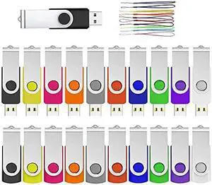4GB 100 Pack Flash Drives Bulk with Lanyards, ABLAZE USB 2.0 Thumb Drives Bulk Swivel Memory Stick Bulk USB 100 Pack 4GB Pendrives Jump Drives (100 Pack 4GB, Mixcolors)