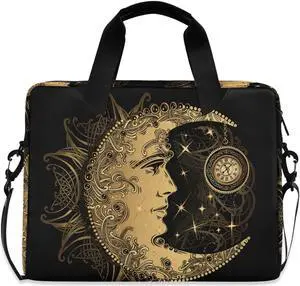 ALAZA Boho Crescent Moon Sun Mandala Laptop Case Bag Sleeve Portable Crossbody Messenger Briefcase w/Strap Handle, 13 14 15.6 inch