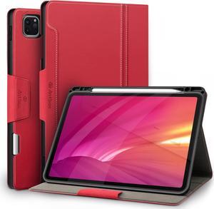 Antbox Case for iPad Pro 11 inch 4th Generation (2022)/3rd/2nd/1st Gen Vegan Leather with Pencil Holder Auto Sleep/Wake Function iPad Pro 11 Cover (Red)