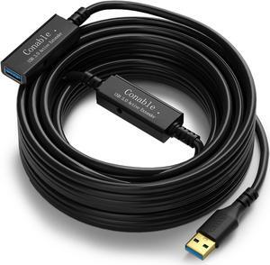 USB 3.0 Active Extension Cable 25 Feet, Long USB Type-A Male to Female Extender Cord, Built-in 2 Signal Booster Smart Chips, 5Gbps Transfer, for Printer, Xbox, Webcam, VR, Hard Drive, USB Hub and More