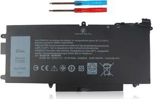 Emanjor 60Wh K5XWW 7.6V Laptop Battery for Dell Latitude 5289 7389 7390 E5289 2-in-1 L3180 P29S P29S001 P29S002 N18GG 71TG4 725KY 6CYH6 451-BBZC 4-Cell