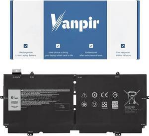 VANPIR 52TWH Laptop Battery Replacement for Dell XPS 13 7390 2-in-1 Series Notebook MM6M8 0MM6M8 7.6V 51Wh 6375mAh