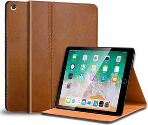 Gexmil Leather Ipad 10.2 case 2021/2020, Cowhide Folio Cover for New iPad 9th/8th/7th Gen Genuine Leather case, Also applies to iPad 10.2 case 2019(Yellow Brown)