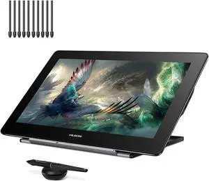 HUION Kamvas Pro 16 Plus 4K UHD Graphics Drawing Tablet with Full Laminated Screen 145% sRGB Battery-Free Stylus with 20pcs Pen Nibs for Linux, Windows PC, Mac, Android, 15.6-inch Pen Tablet Display