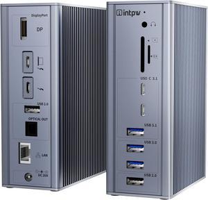 Thunderbolt 3 Dock, USB C Laptop Docking Station Dual Monitor, 16-in-1 Laptop Dock for MacBook Pro/Dell/Lenovo/HP, Single 5K/Dual 4K@60Hz Display, USB-A USB-C 10Gbps,SD/TF, Audio, Gigabit Ethernet