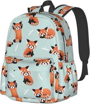 KiuLoam 17 Inch Backpack Cute Red Panda Laptop Backpack Shoulder Bag School Bookbag Casual Daypack
