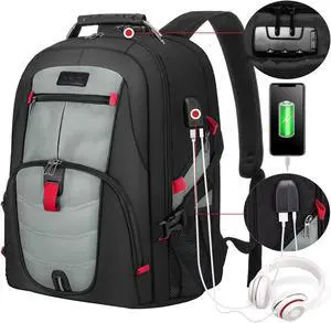 LOVEVOOK Travel backpack for Men, Women 17inch Large Work backpack for Men Large Capacity Lockable Mochilas para Hombres Waterproof Computer backpack for Work business Travel College(17 inch,Grey)