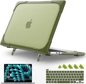 May Chen for MacBook Pro 16 inch Case 2019 Release A2141, Strong Case [Heavy Duty][Dual Layer] Hard Case Cover with Rubberized TPU Bumper for MacBook Pro 16" with Touch Bar and Touch ID, Olive