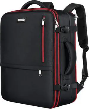 Mogplof Carry on Backpack for Men, 19.5"x14"x6" Expandable Travel Backpack Flight Approved, Extra Large Backpack Suitcase, Water Resistant Luggage Backpack Fit for 17 17.3 Inch Laptop, Black
