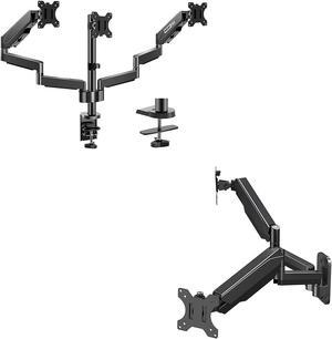MOUNT PRO Triple Monitor Desk Mount Fit 13-27 Computer Screens and Dual Monitor Wall Mount Fit 13-32 Inch Computer Screens, Each Monitor Arm Holds up to 17.6 lbs, VASE Monitor Mount 75x75, 100x100