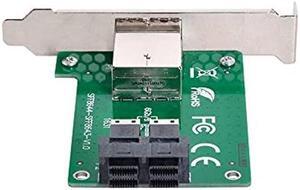 NFHK Dual Ports Mini SAS HD SFF-8644 to Internal SAS HD SFF-8643 PCBA Female Adapter with Low Profile Bracket