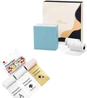 Phomemo M02 Pocket Printer- Thermal Bluetooth Mini Phone Printer, for DIY Creation, Study Notes, Memo, List, Work Plan, Gift, Cyan
