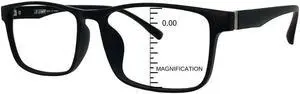 ProEyes Concord, Big Men Progressive Blue Light Blocking Readers, Anti-Reflective, 0 Power on Top Lens (Black, 3.00)
