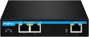 Gigabit Ethernet POE Extender 1 Port 60W in 2 Ports 30W Out POE Passthrough Switch Compliant with IEEE802.3af/at/bt and Extends UP to 100 Meter PX202