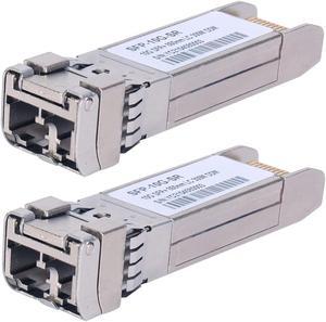 2PCS 10G Sfp LC MMF300m 10GBase-SR SFP+ Transceiver, 10G 850nm MMF, up to 300 Meters, Compatible with Cisco SFP-10G-SR, Meraki MA-SFP-10GB-SR, Ubiquiti UF-MM-10G, Mikrotik, Netgear, D-Link