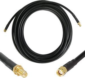 WIZACE 25 ft RP-SMA Male to RP-SMA Female S-MR240 Extension Cable (50 Ohm), Pure Copper Low-Loss Coax Jumper for WiFi Router Wireless Network Card Security IP Camera Hotspot Miner to Antenna