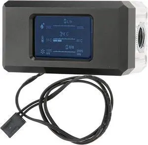 PC Water Cooling Thermometer, Smart LCD Speed Temperature Detect, PC G1/4 Thread Water Cooling System Temperature Meter for Computer Laptop