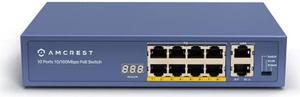 Amcrest 9-Port POE+ Power Over Ethernet POE Switch with Metal Housing, 8-Ports POE+ 802.3at 96w (AMPS9E8P-AT-96)