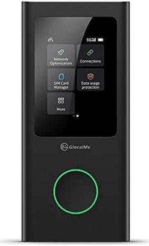 GlocalMe Numen Air 5G Portable WiFi Hotspot for Travel, Ultra High Speed Mobile Hotspot Device with Touch Screen, No Contract or SIM Card Required, 16 Connected Devices, Global 1GB Data