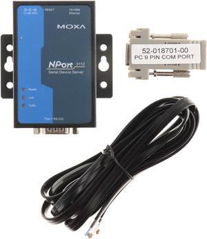 MOXA NPort 5110-1 Port Serial Device Server, 10/100 Ethernet, RS232, DB9 Male