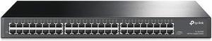 TP-Link 48 Port Gigabit Ethernet Switch | Plug and Play | Sturdy Metal w/ Shielded Ports | Rackmount | Fanless | Traffic Optimization | Unmanaged (TL-SG1048) , Black
