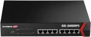 Edimax GS-5008PL 8-Port Gigabit PoE+ Web Smart Managed Switch 150W