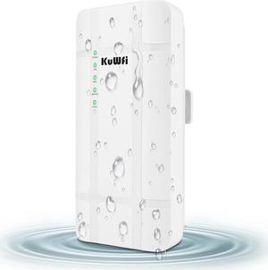 KuWFi 300Mbps Outdoor 4G LTE CPE WiFi Router with Sim Card Slot CAT4 SIM Routers with POE Adapter Work with IPcamera or Outside WiFi Coverage (US Version B2/B4/B5/B12/B13/B14/B66/B71)