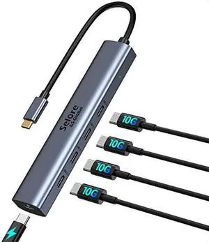 10Gbps USB C Hub, 5 Ports USB C Splitter with 100W Power Delivery, USB C to USB C Hub Multiport Adapter for Laptop, USBC Hub for MacBook Pro/Air M2 M1, iPad, Dell, HP, Samsung,Etc(Not Support Monitor)