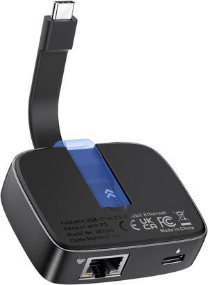 Cable Matters USB C to 2.5 Gigabit Ethernet Adapter with 100W Charging, (2.5g Ethernet to USB C Adapter) - Compatible with Thunderbolt 4, MacBook Pro, iPad Pro, XPS, Surface Pro, Not Support Android