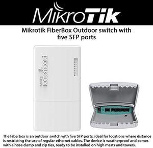 MikroTik FiberBox Outdoor Router with 5 SFP Ports - Includes 1 S-RJ01 Copper Module (CRS105-5S-FB)
