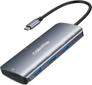 USB C Hub, USB Hub to HDMI Multiport Adapter 7 in 1 USB C Dongle Adapter with 4K HDMI Output, 3 USB 3.0 Ports, SD/TF Card Reader, 100W PD, Compatible with MacBook Pro Air HP XPS and More Type C Device