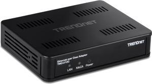 TRENDnet Ethernet Over Coax MoCA 2.5 Adapter, TMO-312C, Backward Compatible with MoCA 2.0/1.1/1.0, RJ-45 Gigabit LAN Port, Supports Net Throughput up to 1Gbps, Support up to 16 Nodes, Black