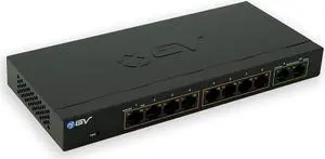 BV-Tech 8-Port PoE+ Gigabit Switch with 2 Gigabit Uplinks, 96W Total Power, NDAA Compliant, 802.3af/at, 30W per Port