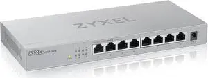 Zyxel 8-Port 2.5GbB MultiGig Ethernet Unmanaged Switch | 8 x 100/1G/2.5G Mbps Ports | Plug & Play | Metal Housing | Desktop or Wall-Mount | Ethernet Splitter MG-108