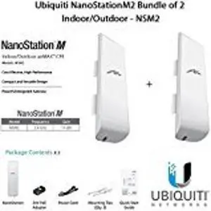 Ubiquiti NanoStationM2 Bundle of 2 NanoStationM Indoor/Outdoor airMAX CPE Router - NSM2
