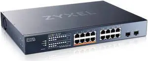 Zyxel 18-Port Multi-Gig 2.5G Cloud/Smart Managed PoE++ Switch @180W | with 8 x PoE++(60W)| 2 x 10G SFP+| Rack Mount [XMG1915-18EP]