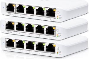 Ubiquiti USW-FLEX-MINI-3 3pk Unifi Compact 5port Perp Gigabit Desktop Switch