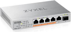 Zyxel 5-Port PoE 2.5G Multi-Gig Unmanaged Switch @ 70W with 4 x PoE++(60W) | 1 x 10G SFP+ | Desktop or Wall Mount [XMG-105HP]